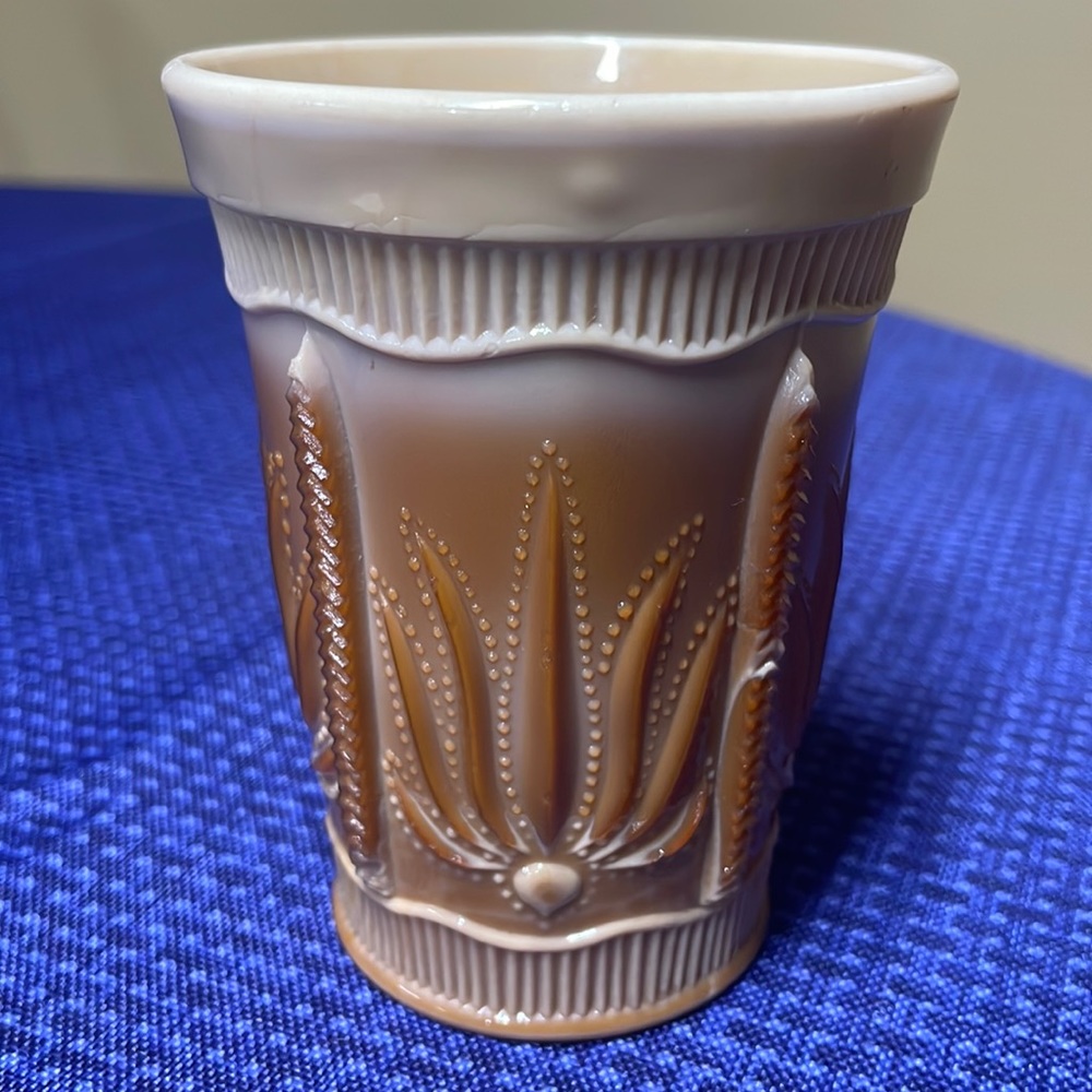 GREENTOWN CHOCOLATE GLASS TUMBLER CACTUS  4” Tall